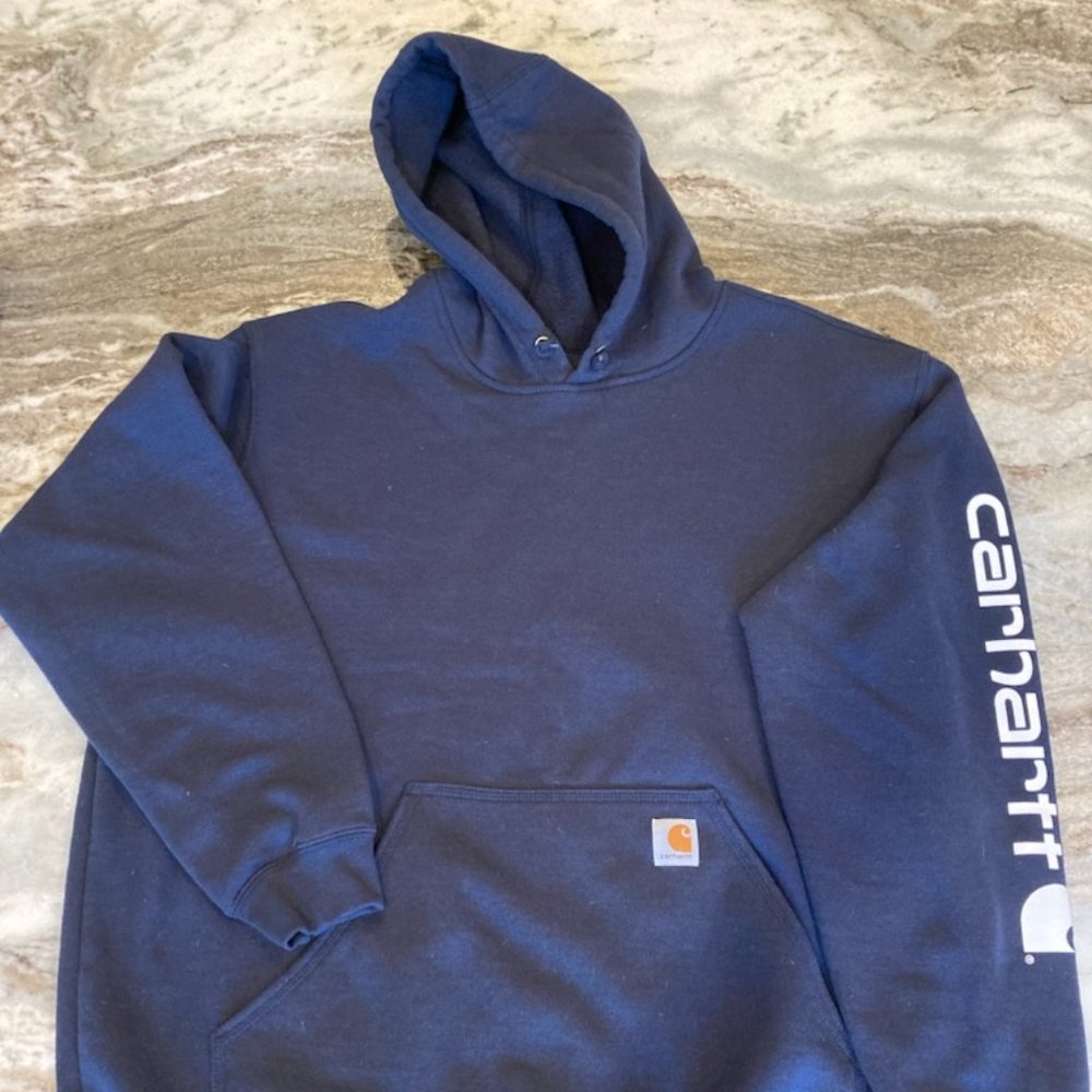 Carhartt, Men's, barely worn, navy blue, XL hoodie